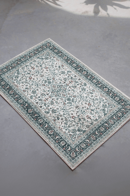 Ivory Roselia Floor Mat | Polyfibre Cashmere - The Carpetier™