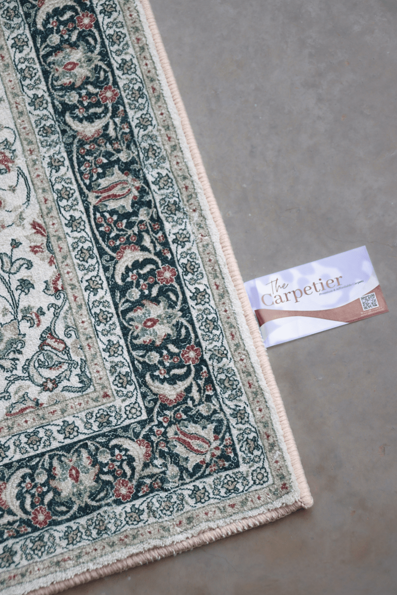 Ivory Roselia Floor Mat | Polyfibre Cashmere - The Carpetier™