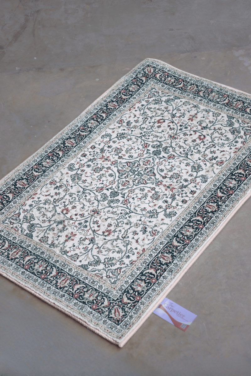 Ivory Roselia Floor Mat | Polyfibre Cashmere - The Carpetier™