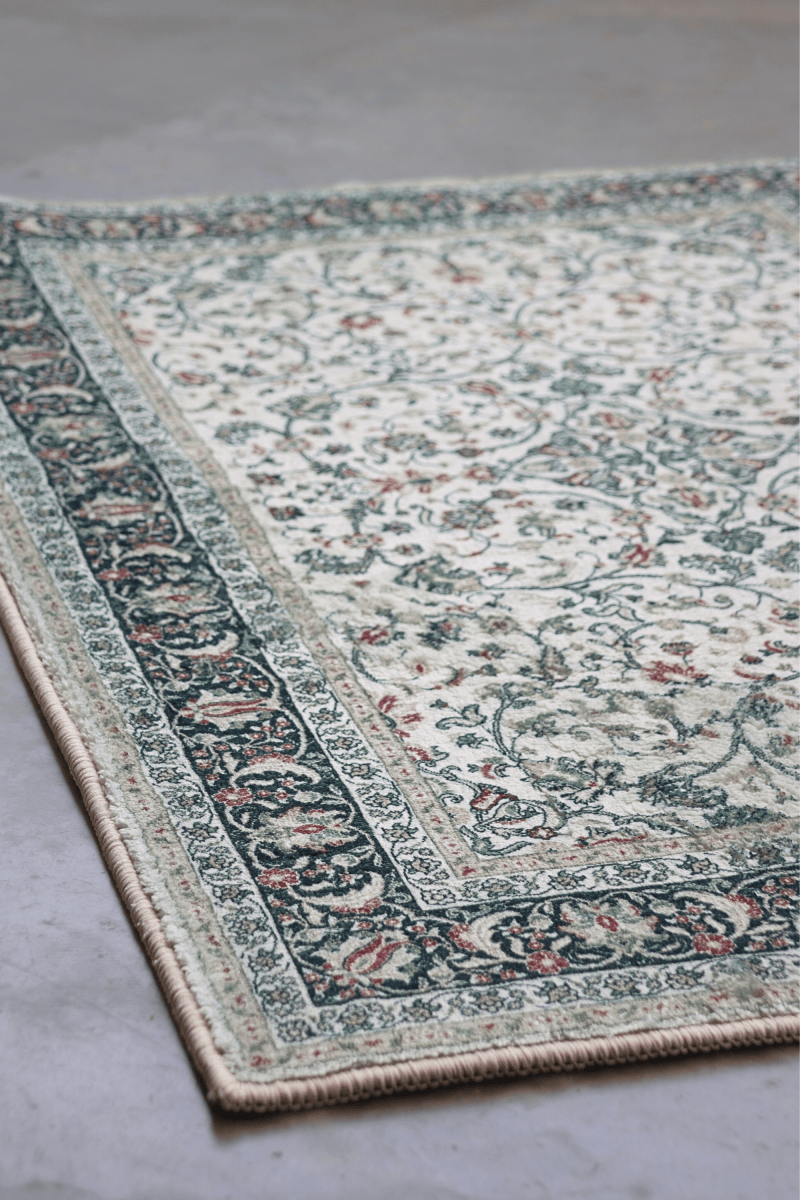 Ivory Roselia Floor Mat | Polyfibre Cashmere - The Carpetier™