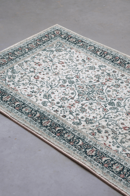 Ivory Roselia Floor Mat | Polyfibre Cashmere - The Carpetier™