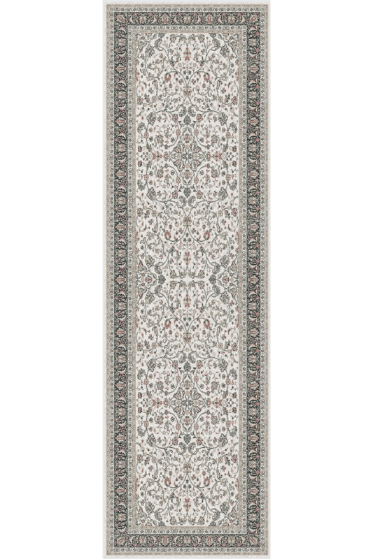 Ivory Roselia Runner | Polyfibre Cashmere - The Carpetier™