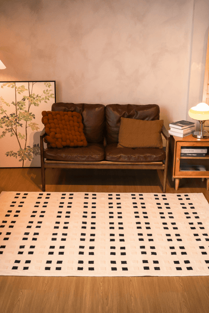 Japandi Checkered Carpet | Wilton Dyed Series - The Carpetier™