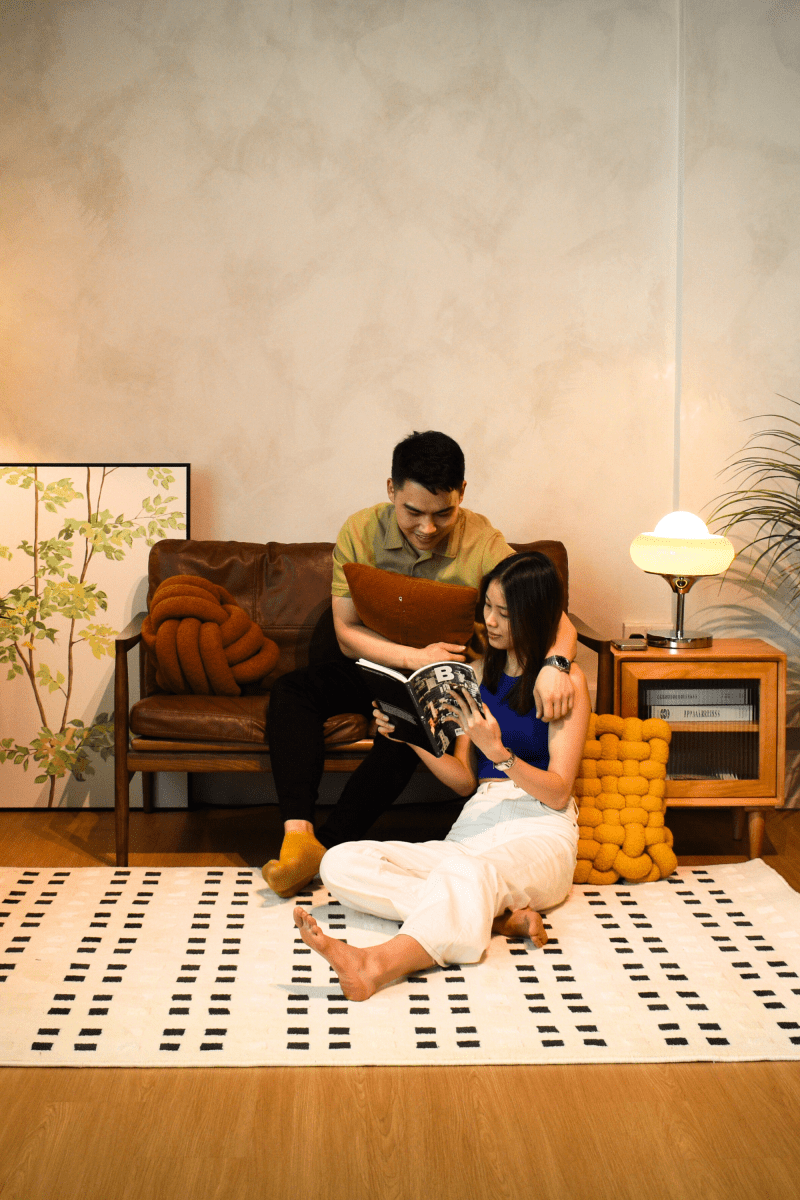 Japandi Checkered Carpet | Wilton Dyed Series - The Carpetier™