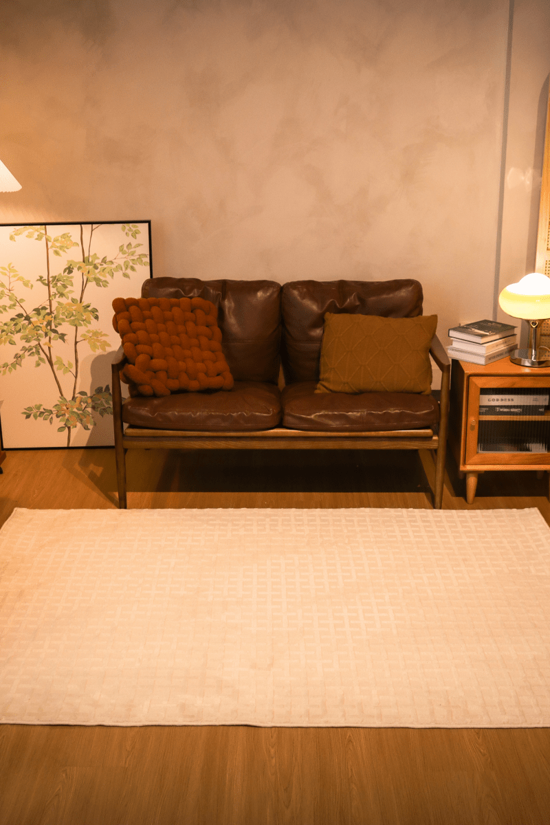Lattice Cream Carpet | Wilton Dyed Series - The Carpetier™