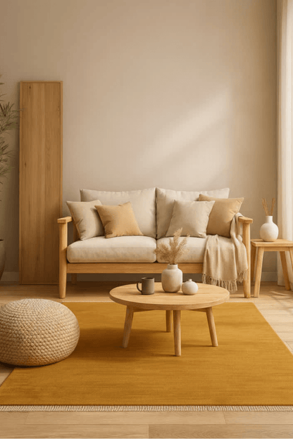 Marigold | New Zealand Wool Handloomed With Tassels - The Carpetier™