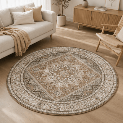 Medina Garden Round Carpet | Polyfibre Cashmere - The Carpetier™