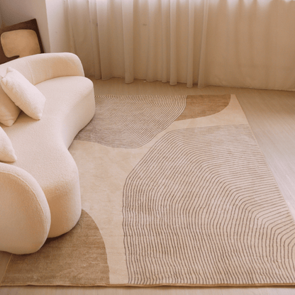 Neutral Waves Carpet | Scandinavian | Polyfibre Cashmere Series - The Carpetier™