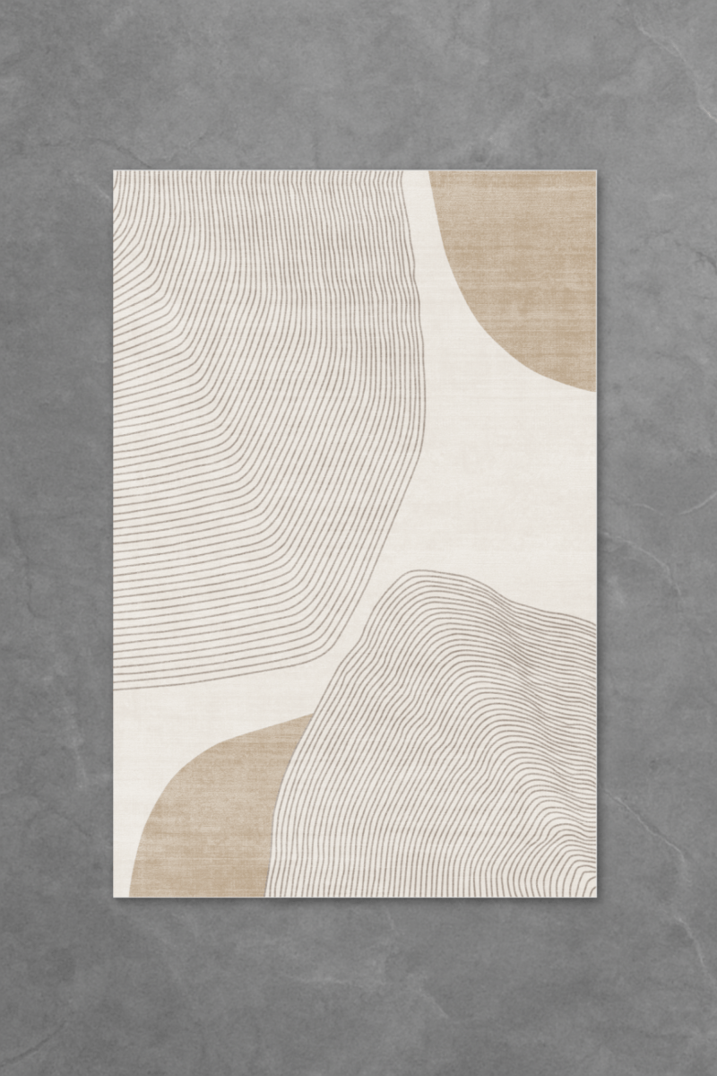 Neutral Waves Floor Mat | Polyfibre Cashmere - The Carpetier™