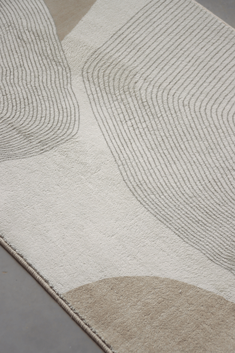 Neutral Waves Floor Mat | Polyfibre Cashmere - The Carpetier™