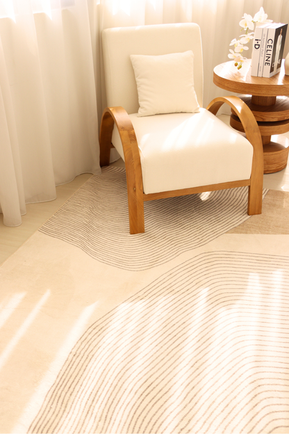 Neutral Waves Carpet | Scandinavian | Polyfibre Cashmere Series