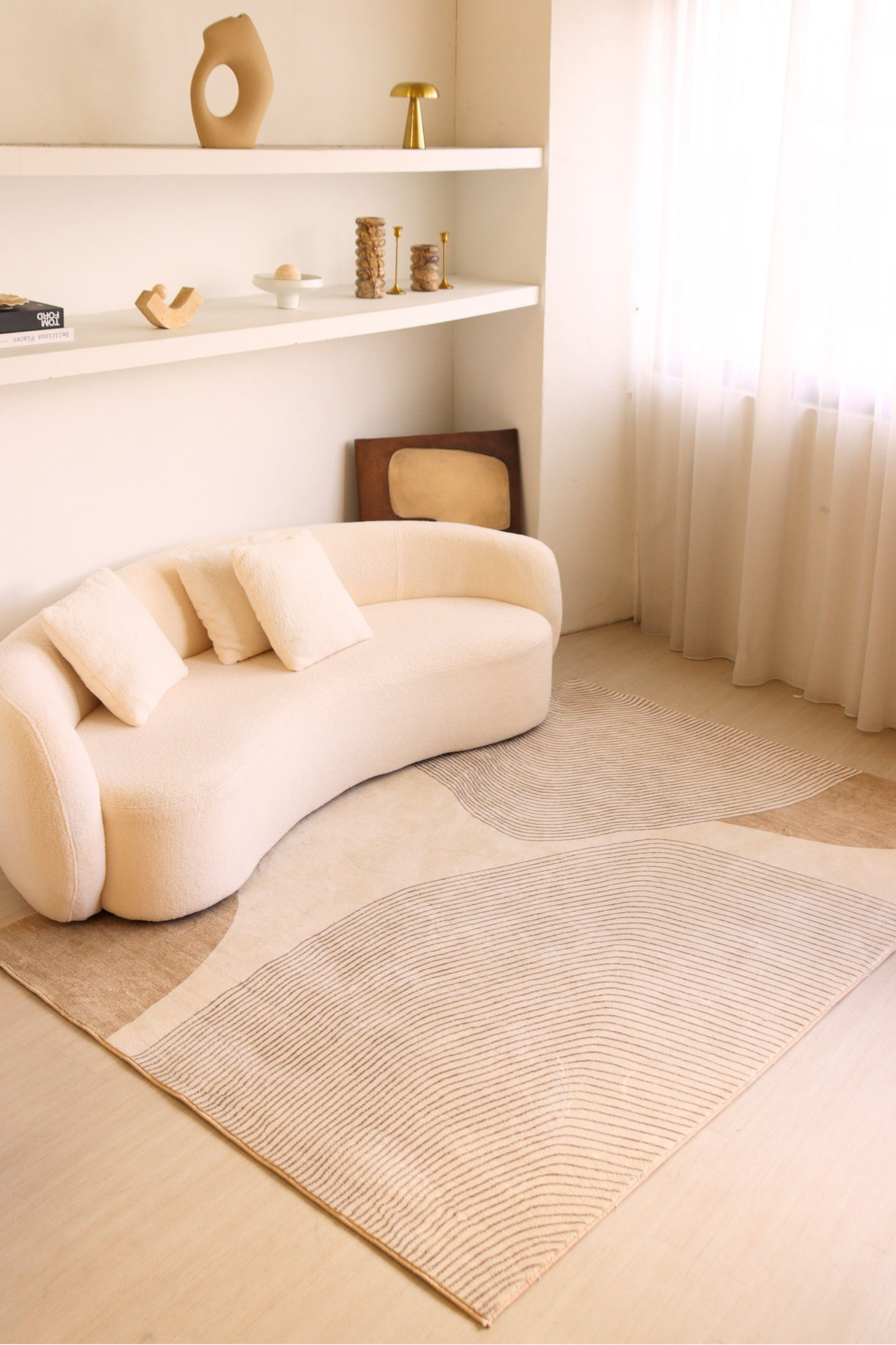 Neutral Waves Carpet | Scandinavian | Polyfibre Cashmere Series
