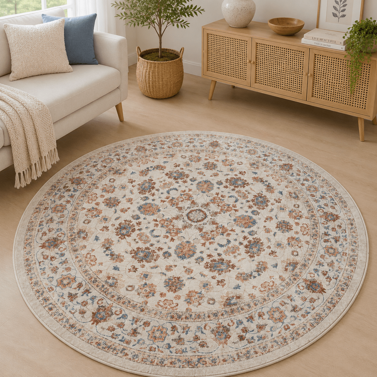 Pastel Palace Round Carpet | Polyfibre Cashmere - The Carpetier™