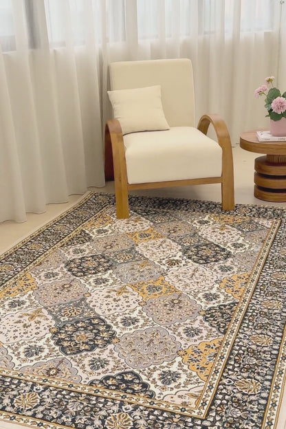 Golden Mosaic Carpet | Polyfibre Cashmere