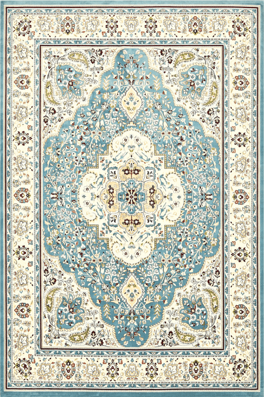 Royal Blue Garden Carpet | Persian | Polyfibre Cashmere Series - The Carpetier™
