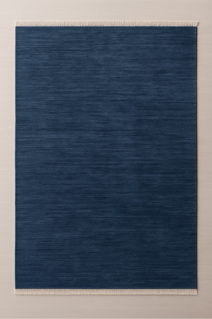 Royal Blue | New Zealand Wool Handloomed With Tassels - The Carpetier™