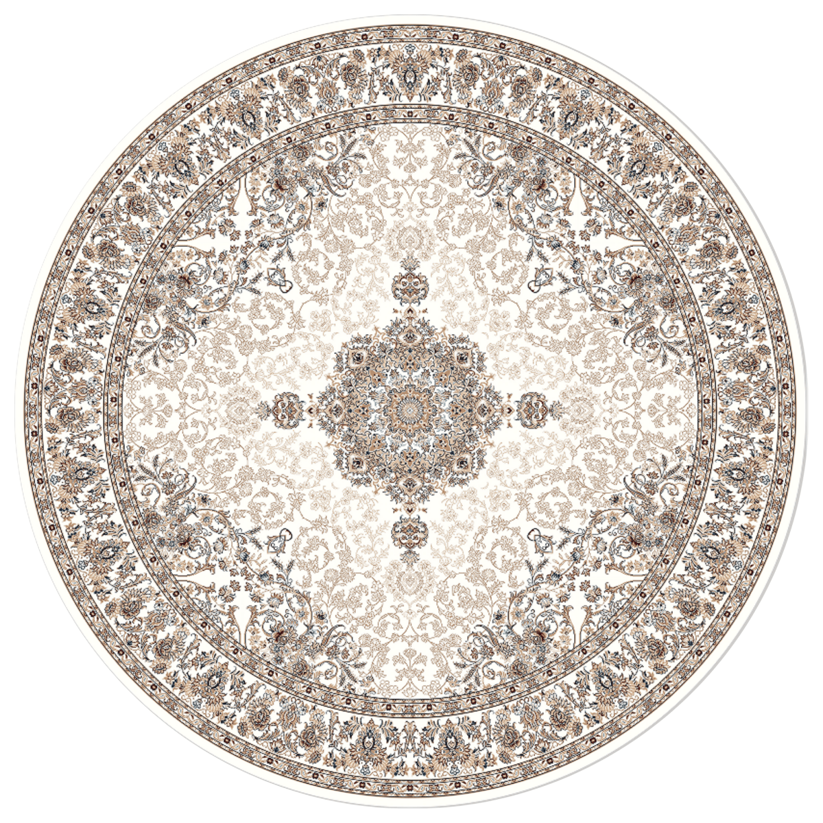 Royal Ivory Round Carpet | Polyfibre Cashmere - The Carpetier™