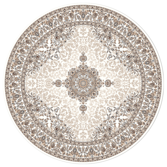 Royal Ivory Round Carpet | Polyfibre Cashmere - The Carpetier™
