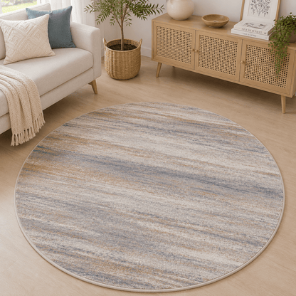 Rustic Breeze Round Carpet | Polyfibre Cashmere - The Carpetier™