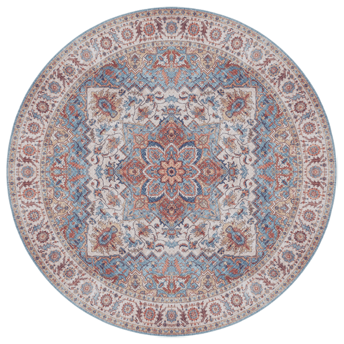 Rustic Jewel Round Carpet | Polyfibre Cashmere - The Carpetier™