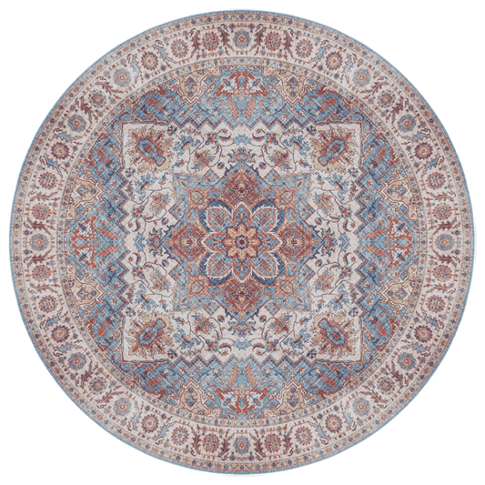 Rustic Jewel Round Carpet | Polyfibre Cashmere - The Carpetier™