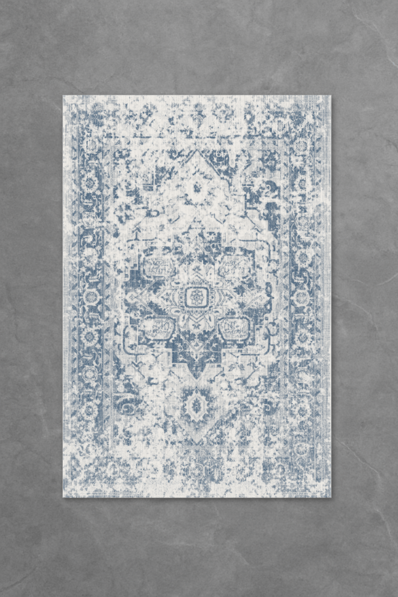 Rustic Sapphire Floor Mat | Polyfibre Cashmere - The Carpetier™
