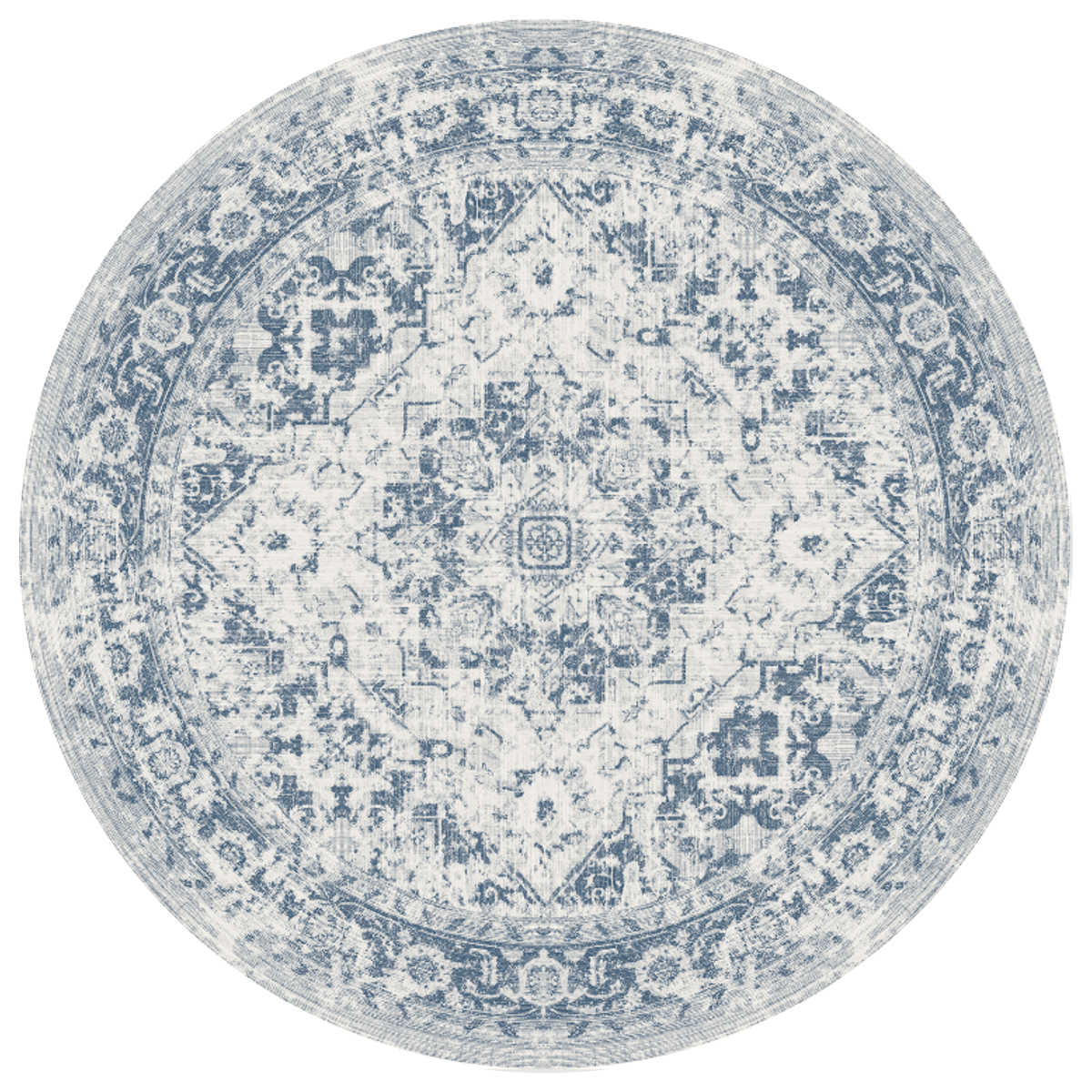 Rustic Sapphire Round Carpet | Polyfibre Cashmere - The Carpetier™