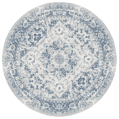 Rustic Sapphire Round Carpet | Polyfibre Cashmere - The Carpetier™