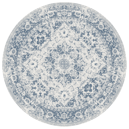Rustic Sapphire Round Carpet | Polyfibre Cashmere - The Carpetier™