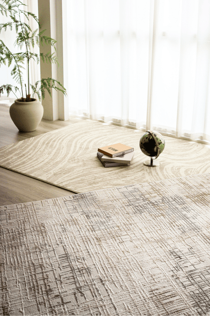 Sand Waves Carpet | Scandinavian | Polyfibre Cashmere Series - The Carpetier™