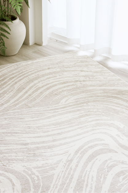 Sand Waves Carpet | Scandinavian | Polyfibre Cashmere Series - The Carpetier™