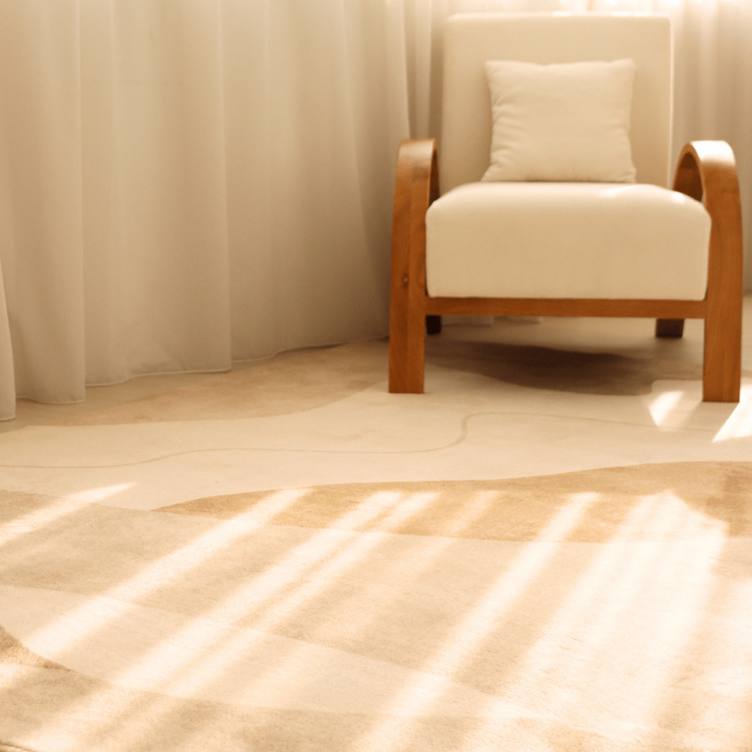 Sandstone Waves Carpet | Scandinavian | Polyfibre Cashmere Series - The Carpetier™