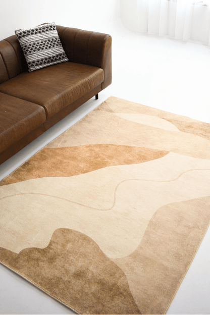 Sandstone Waves Carpet | Scandinavian | Polyfibre Cashmere Series - The Carpetier™