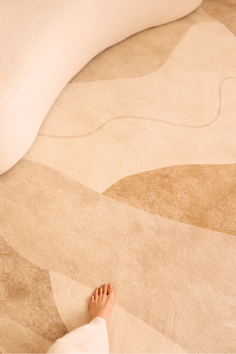 Sandstone Waves Carpet | Scandinavian | Polyfibre Cashmere Series - The Carpetier™