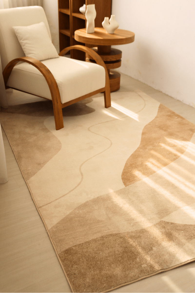 Sandstone Waves Carpet | Scandinavian | Polyfibre Cashmere Series - The Carpetier™