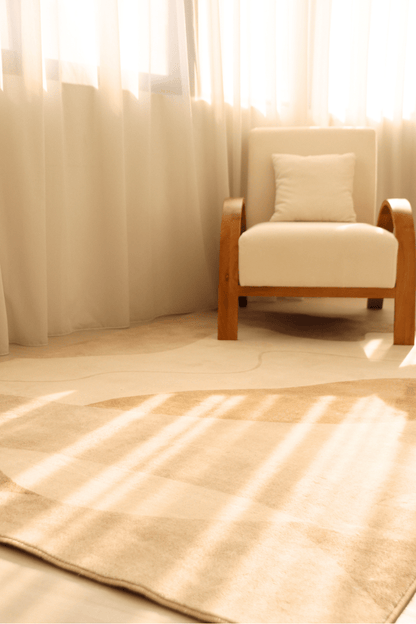 Sandstone Waves Carpet | Scandinavian | Polyfibre Cashmere Series - The Carpetier™