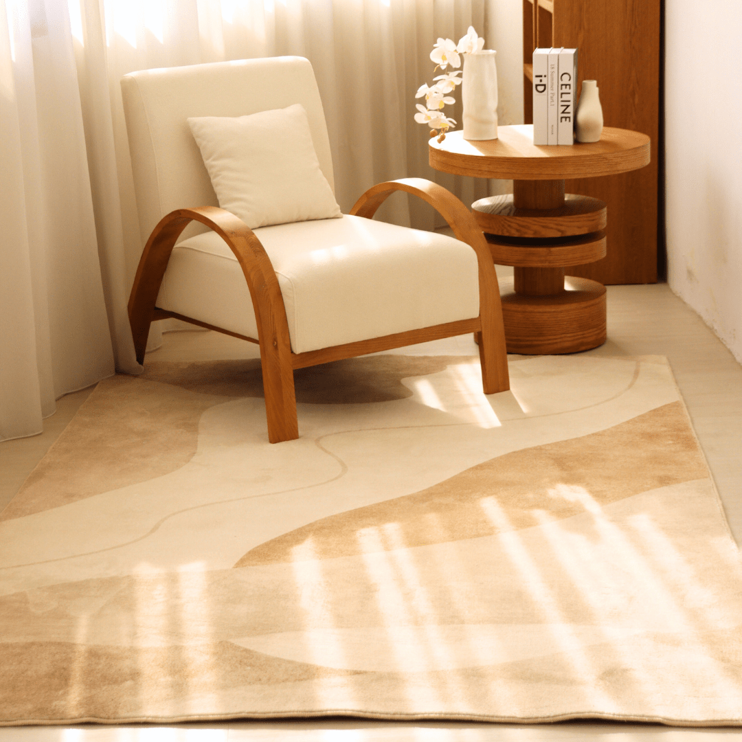 Sandstone Waves Carpet | Scandinavian | Polyfibre Cashmere Series - The Carpetier™