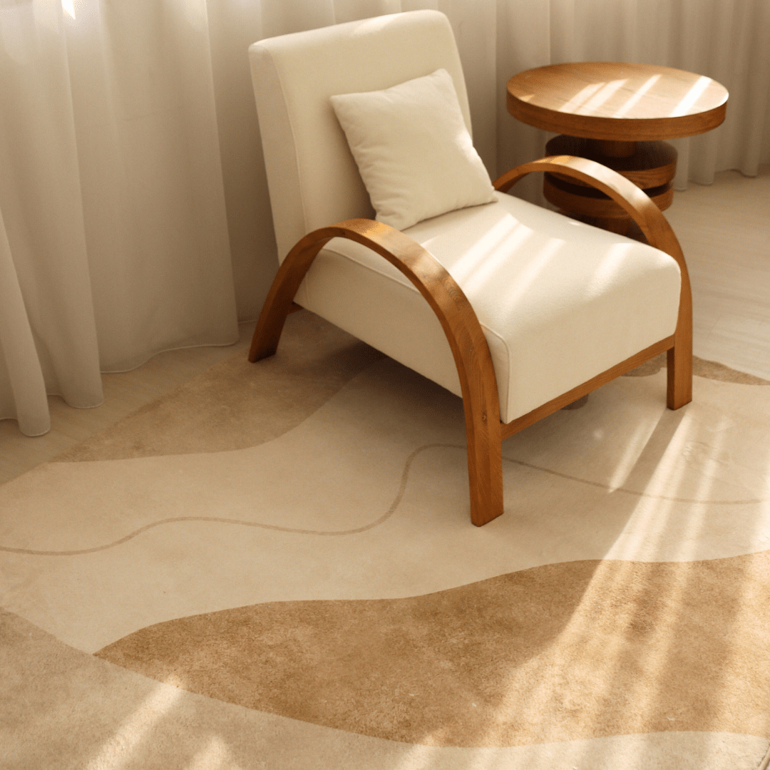 Sandstone Waves Carpet | Scandinavian | Polyfibre Cashmere Series - The Carpetier™