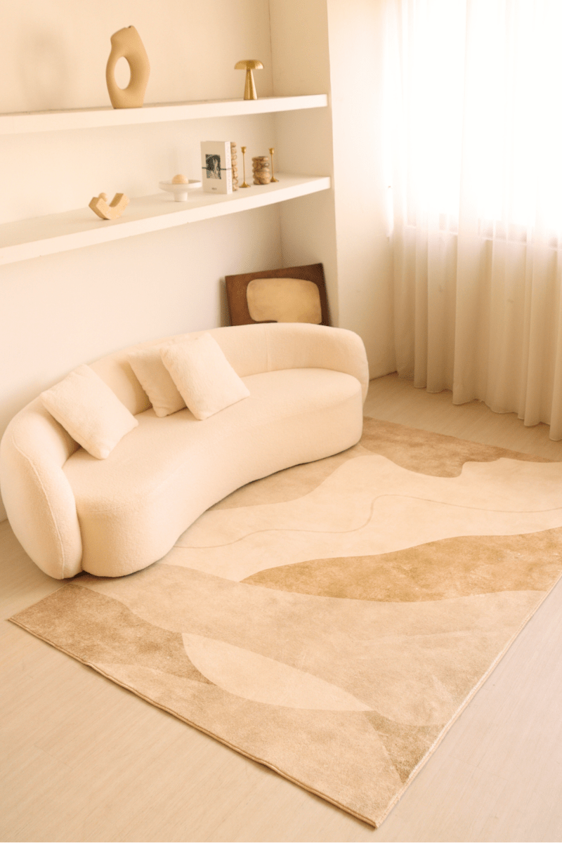 Sandstone Waves Carpet | Scandinavian | Polyfibre Cashmere Series - The Carpetier™
