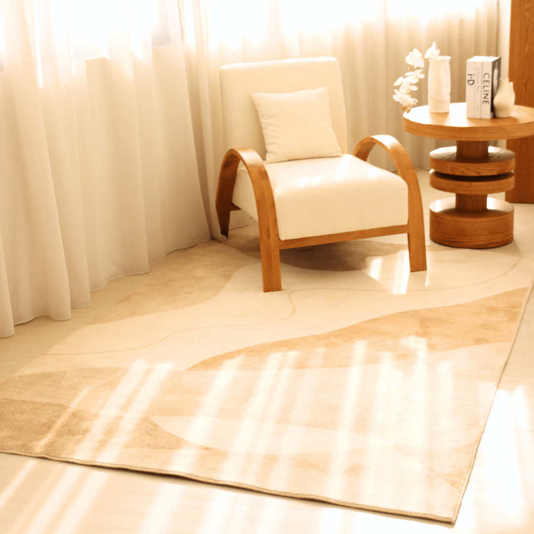 Sandstone Waves Carpet | Scandinavian | Polyfibre Cashmere Series - The Carpetier™