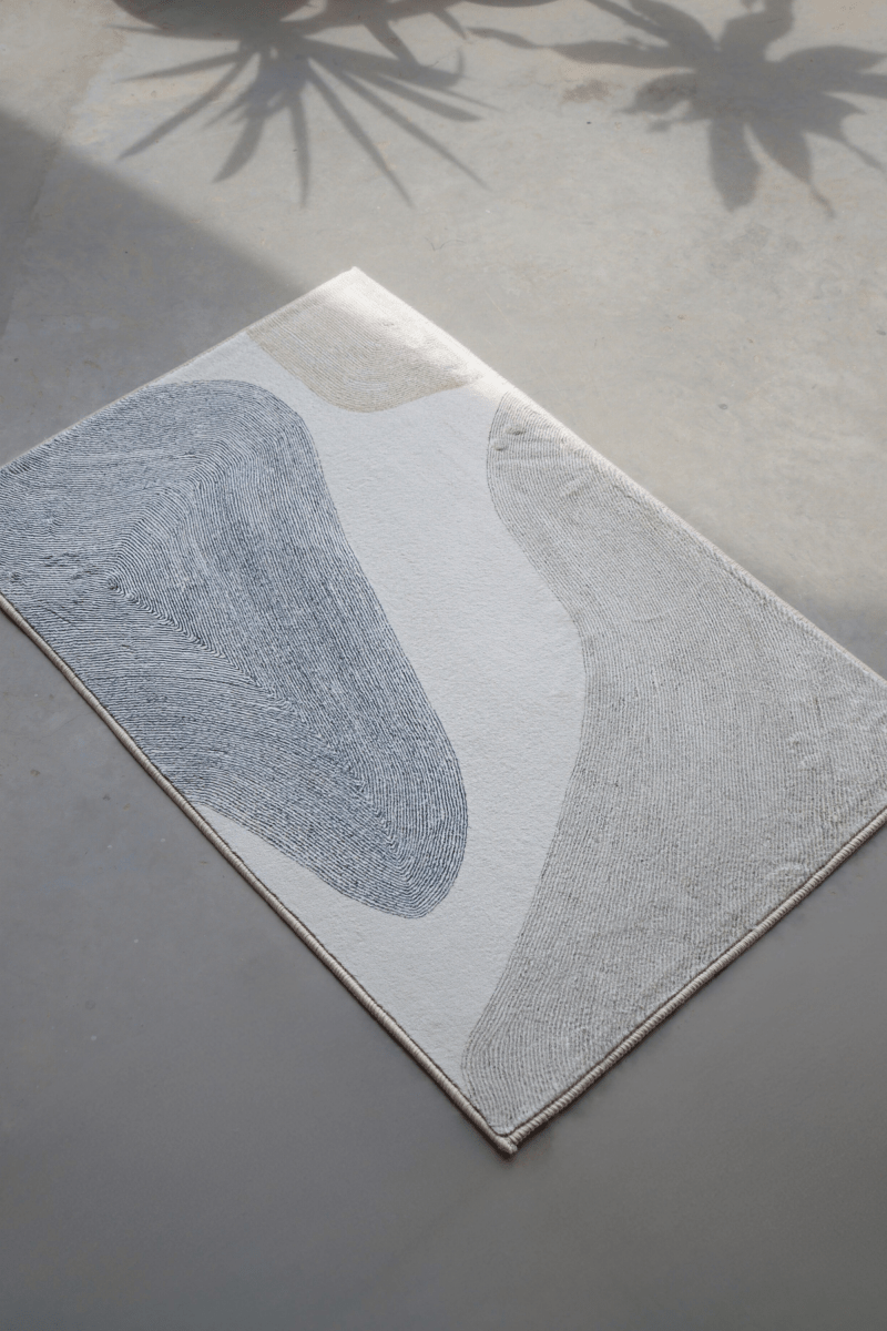 Sandy Grey Shores Floor Mat | Polyfibre Cashmere - The Carpetier™