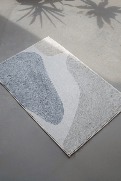 Sandy Grey Shores Floor Mat | Polyfibre Cashmere - The Carpetier™
