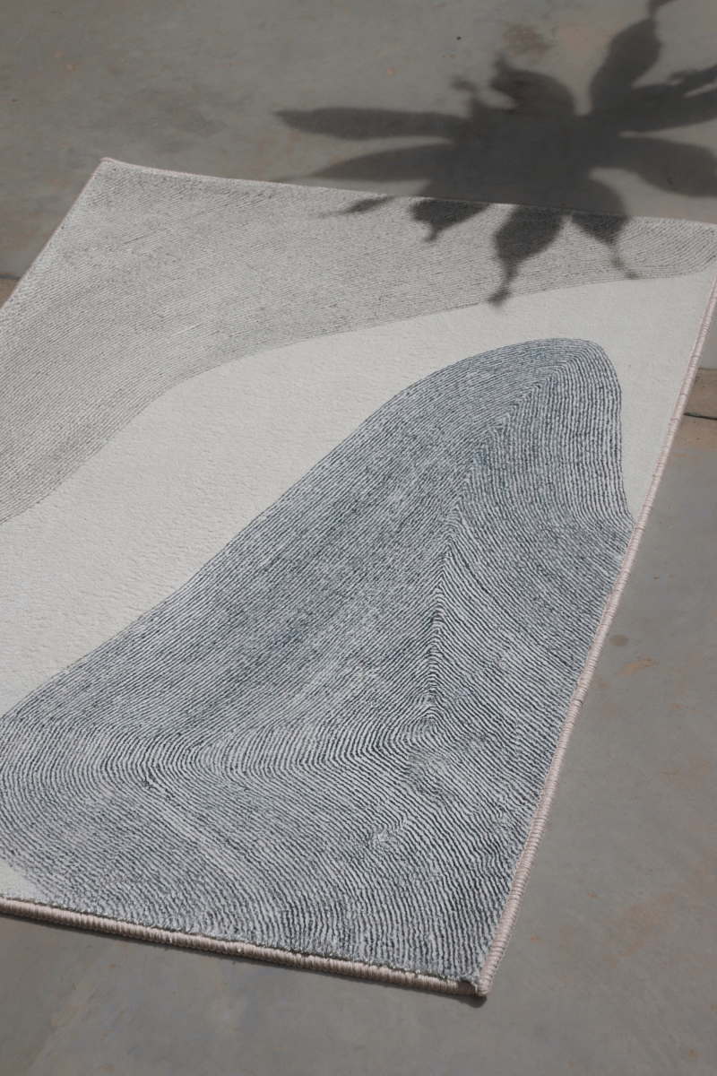 Sandy Grey Shores Floor Mat | Polyfibre Cashmere - The Carpetier™