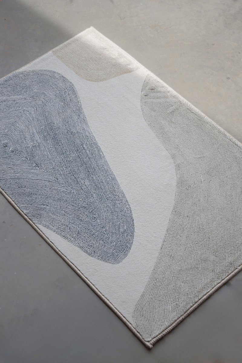 Sandy Grey Shores Floor Mat | Polyfibre Cashmere - The Carpetier™