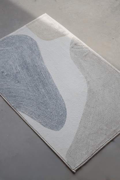 Sandy Grey Shores Floor Mat | Polyfibre Cashmere - The Carpetier™