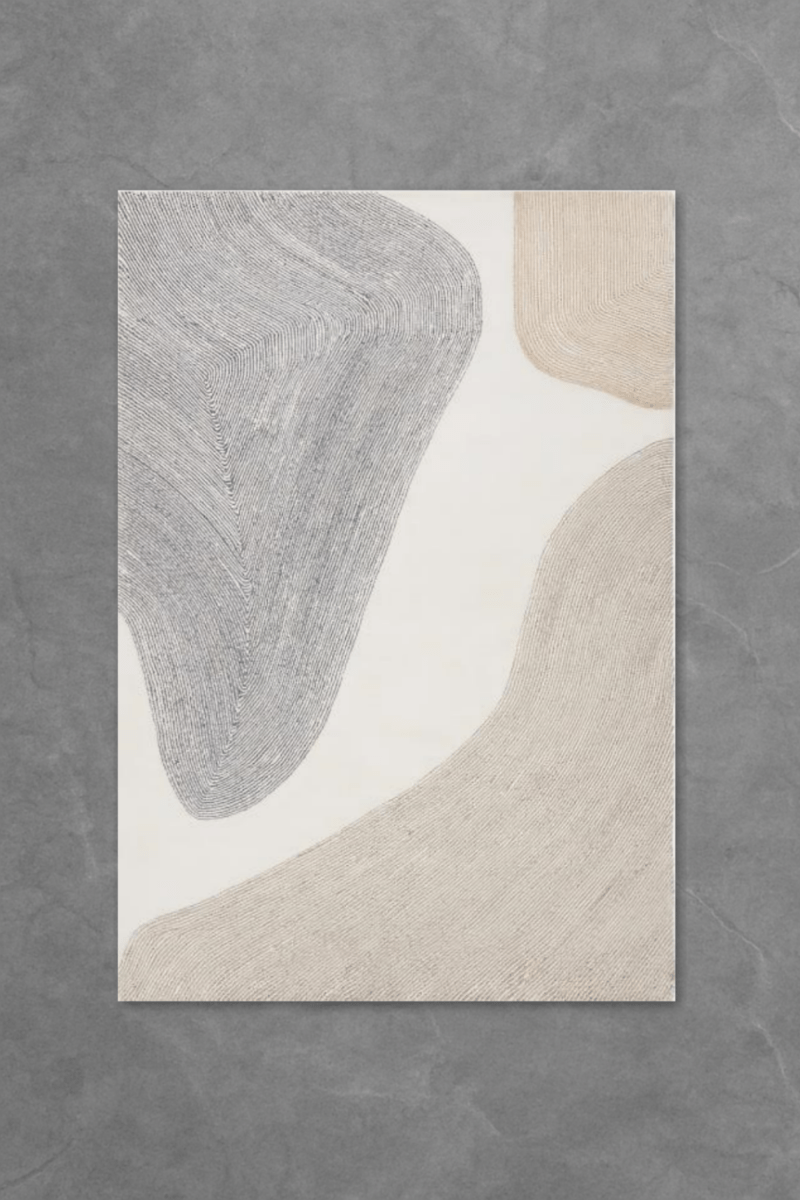 Sandy Grey Shores Floor Mat | Polyfibre Cashmere - The Carpetier™