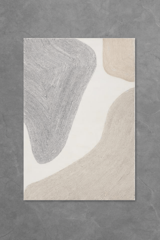 Sandy Grey Shores Floor Mat | Polyfibre Cashmere - The Carpetier™