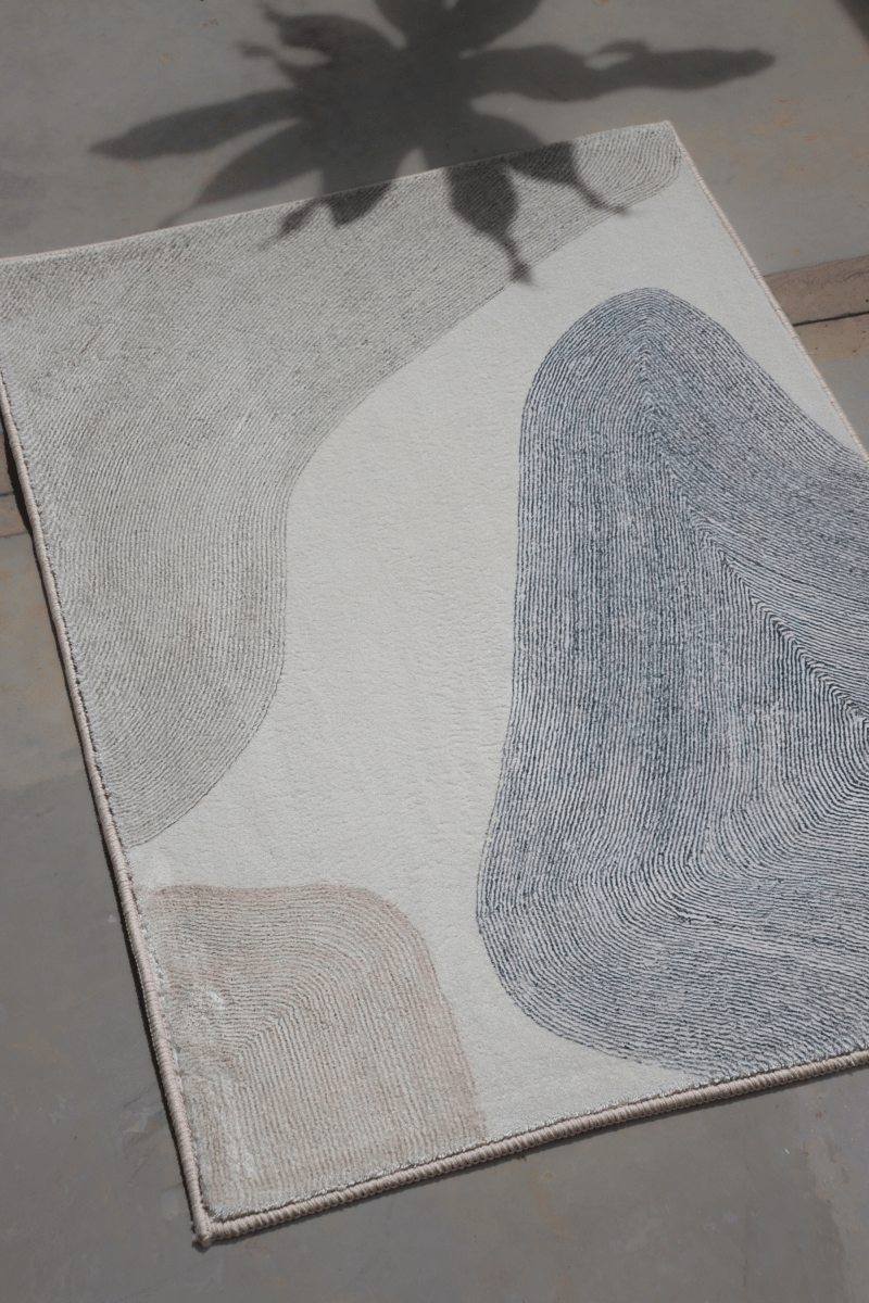 Sandy Grey Shores Floor Mat | Polyfibre Cashmere - The Carpetier™