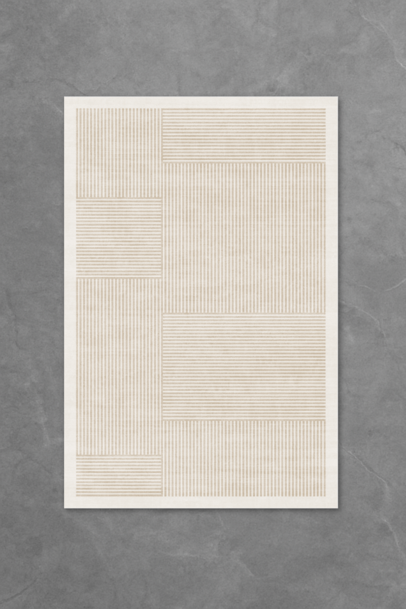Sandy Stripes Floor Mat | Polyfibre Cashmere - The Carpetier™