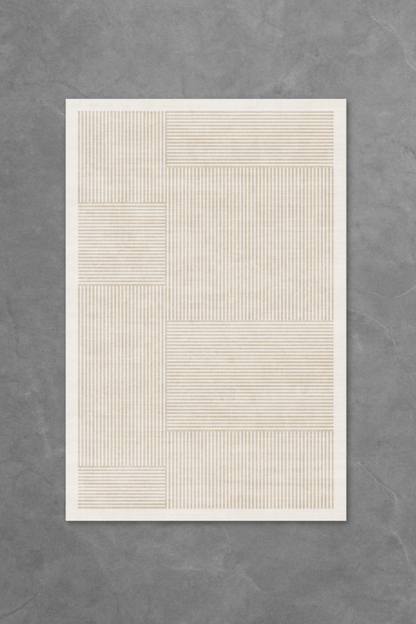 Sandy Stripes Floor Mat | Polyfibre Cashmere - The Carpetier™